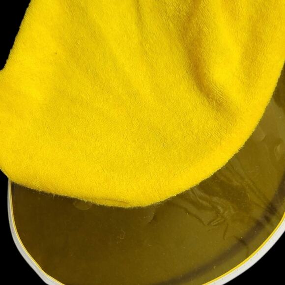 Vintage Sun Visor Yellow Sunhat Hat Terry Towel Bow Cap Saks Fifth Ave One Size - Picture 5 of 10